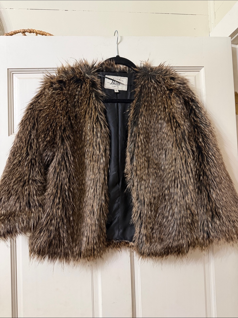 G.H. Bass & Co. Faux Fur Kids Jacket in Brown and Black-lined